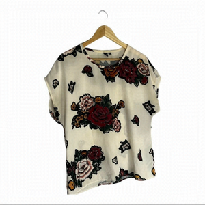 𝅺ICONE by SIMONS Sheer Floral Blouse Size M